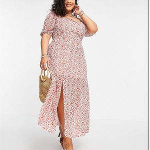 🆕 Puff Sleeve Maxi Dress with Thigh Split